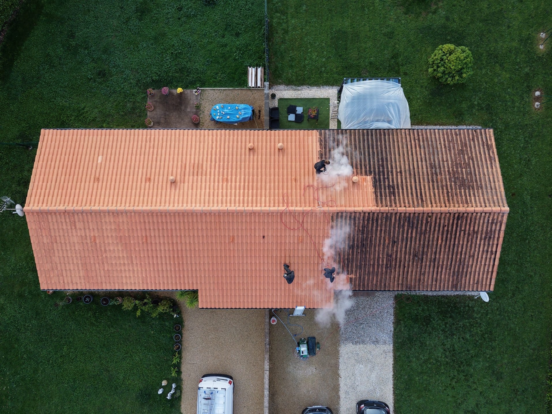 Nettoyage de toiture avant/après - THERMO PURE Niort